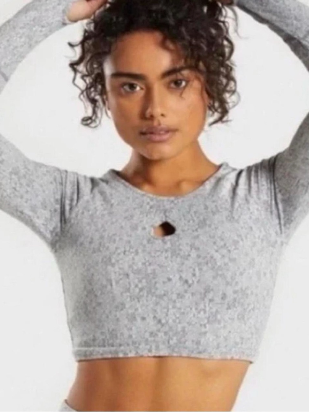 Gymshark Gray Long-Sleeve Cropped Top